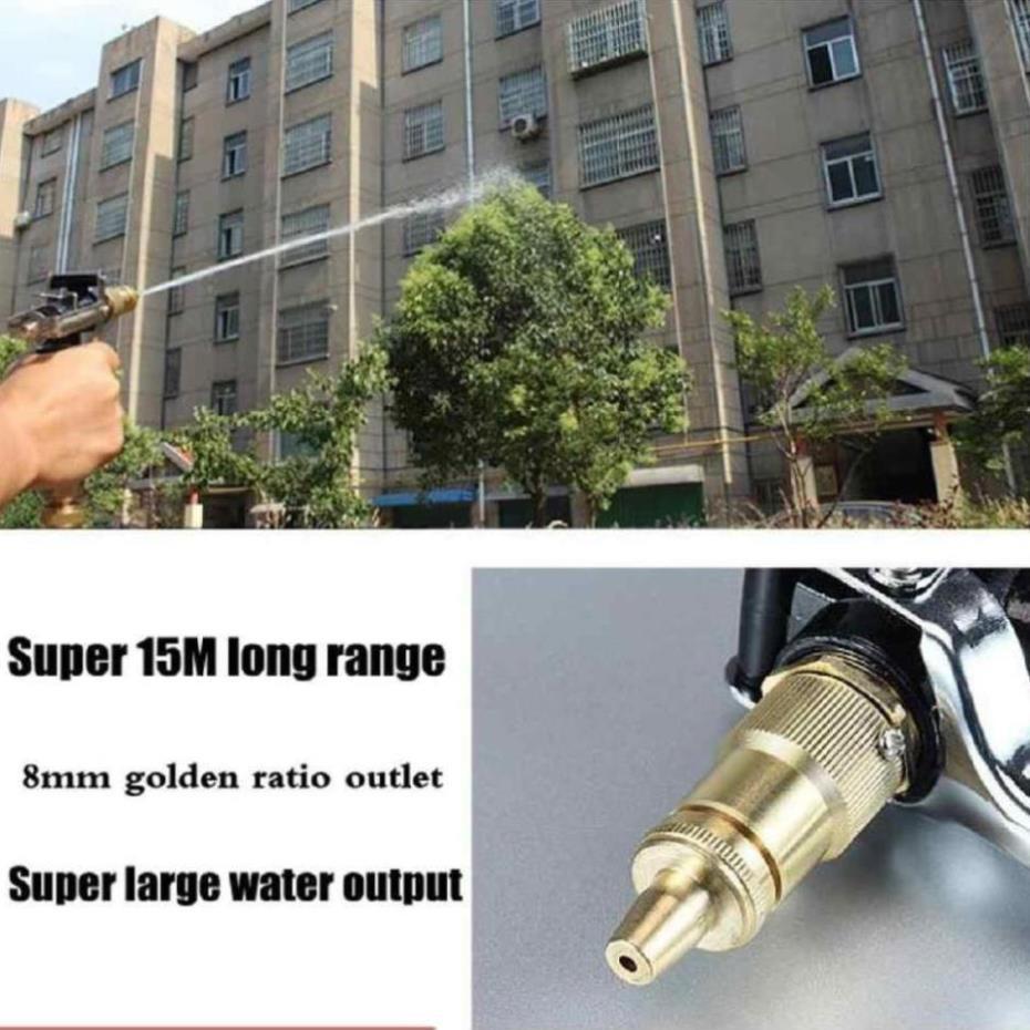 Bộ vòi xịt nước tưới cây đa năng tăng áp lực nước kèm dây tưới dạng lò xo co dãn 236814 loại 10m