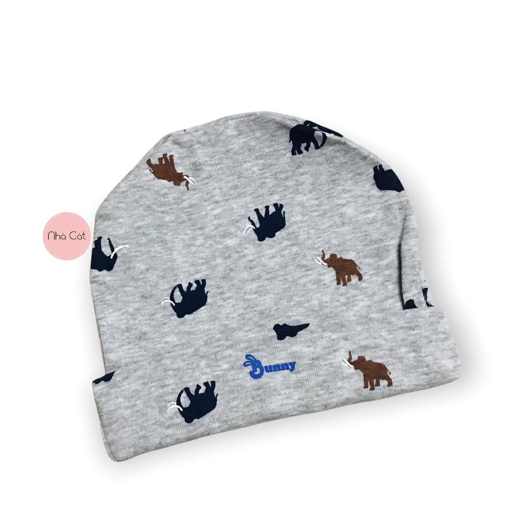 Mũ sơ sinh Bunny 0-6m thun cotton xuất mềm, co giãn, thoải mái