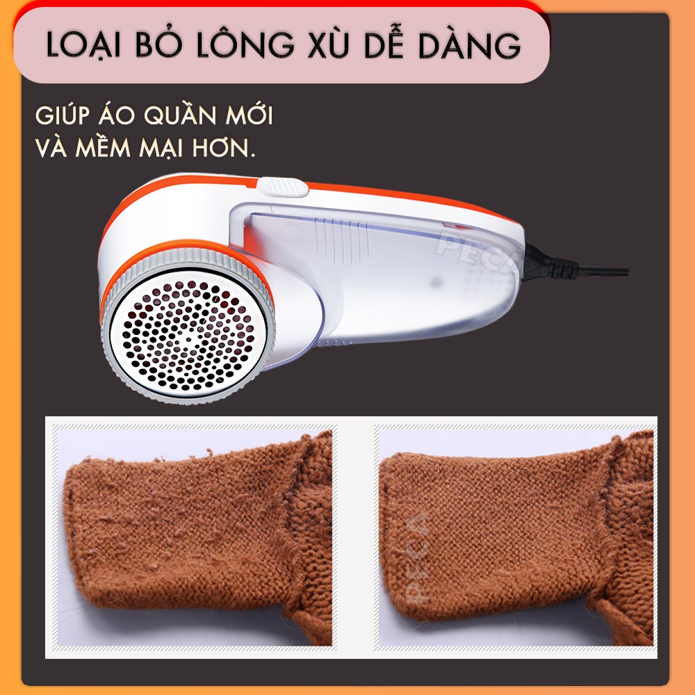 Máy cắt lông xù vải Kemei Km-241 chuyên dụng cắt lông xù quần áo, ga nệm nhanh chống sử dụng dây sạc tiện lợi - Hàng chính hãng