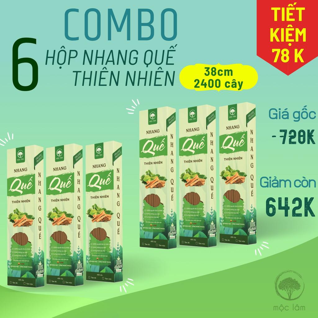 [COMBO 6HỘP] Nhang Quế Thiên Nhiên 2400cây 38cm - TIẾT KIỆM 78K - Nhang Sạch - Ít khói - MỘC LÂM