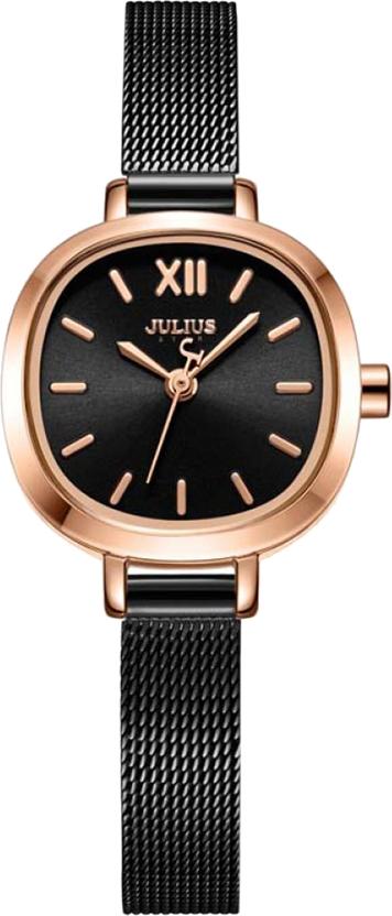 Đồng Hồ Nữ Dây Thép Không Gỉ Julius Star JS-026D (Đen)
