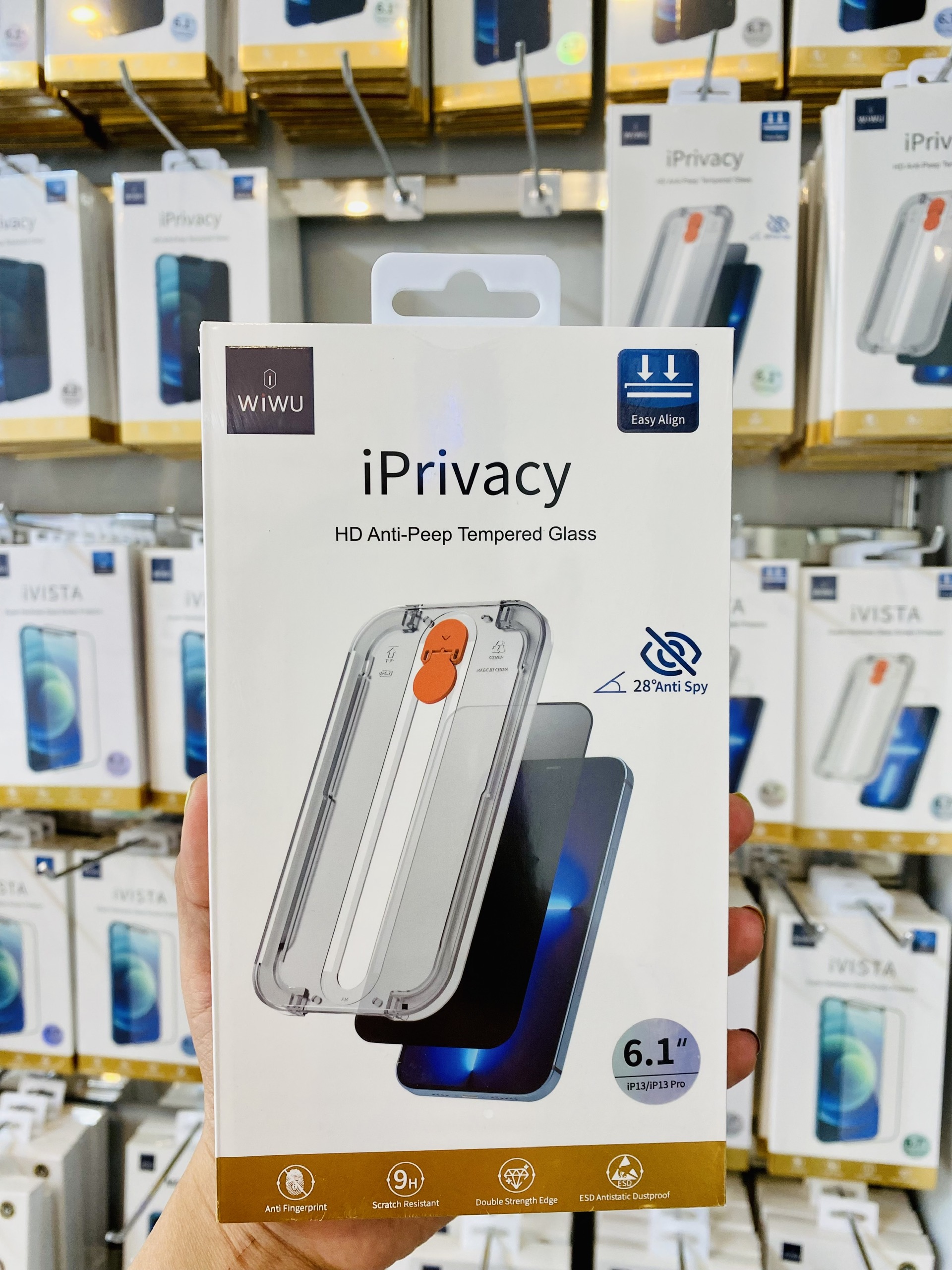 Kính Chống Nhìn Trộm Wiwu iPrivacy HD Anti-Peep Dành cho iPhone có Khung Dán Tiện Lợi - Hàng Chính Hãng