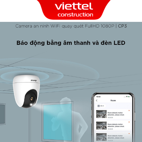 Camera wifi Tenda CP3 Full HD 1080P hỗ trợ tiếng Việt - Hàng nhập khẩu