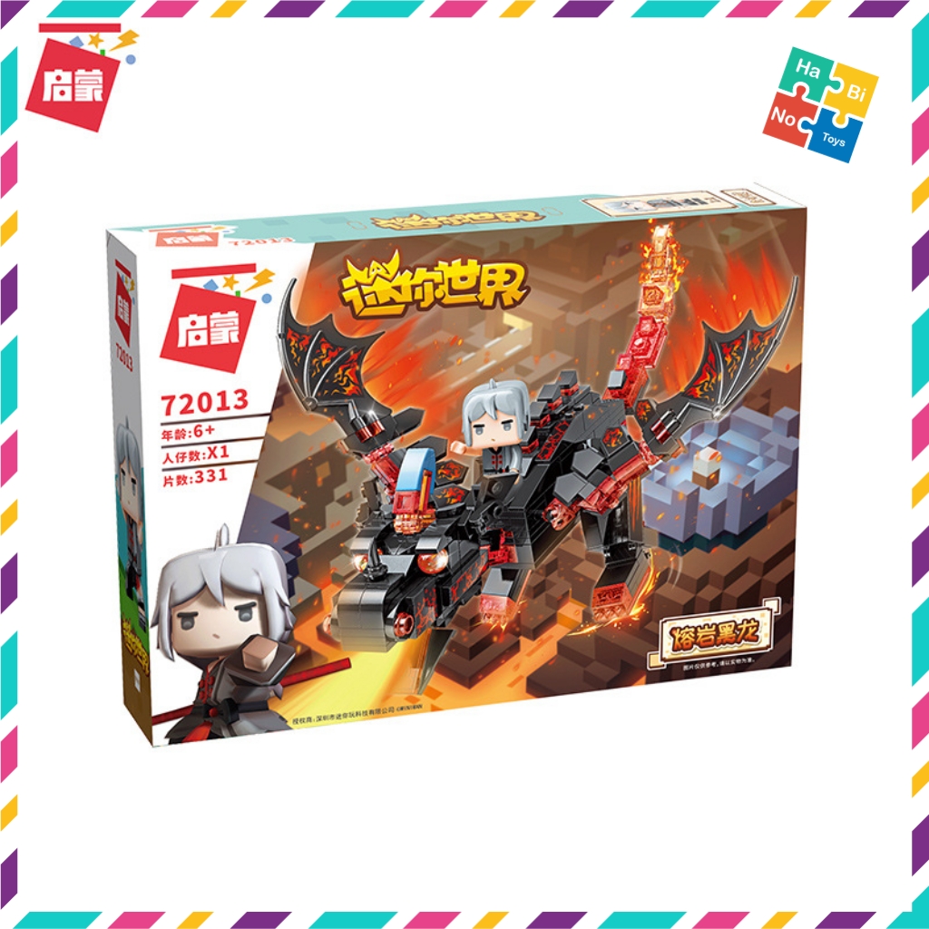 Bộ Đồ Chơi Xếp Hình Thông Minh Qman 72013 Rồng Đen Dung Nham 331 Mảnh Ghép Kèm 1 Minifigures