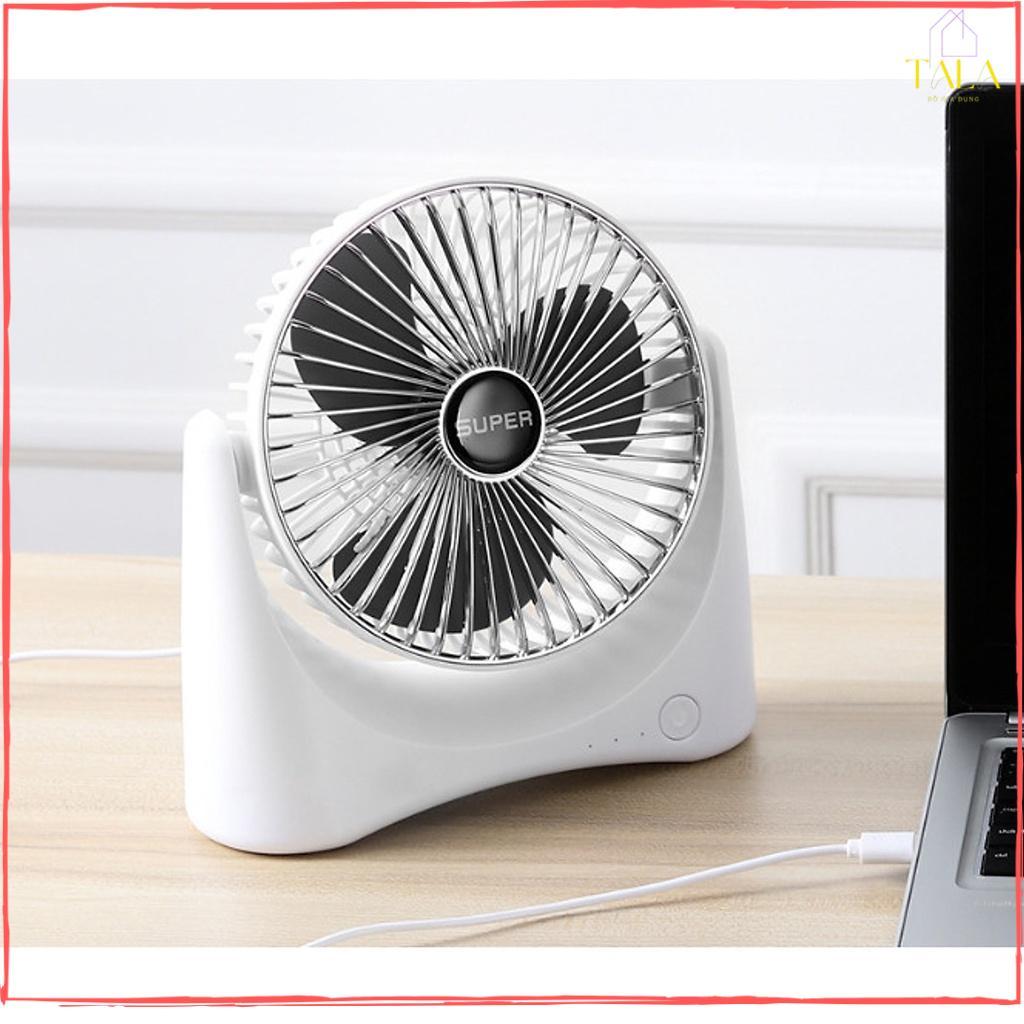 Quạt Để Bàn Tích Điện Super Fan Mini  - Công Suất Lớn, 3 Cấp Độ Gió Làm Mát Hiệu Quả - Có Thể Điều Chỉnh Hướng Gió