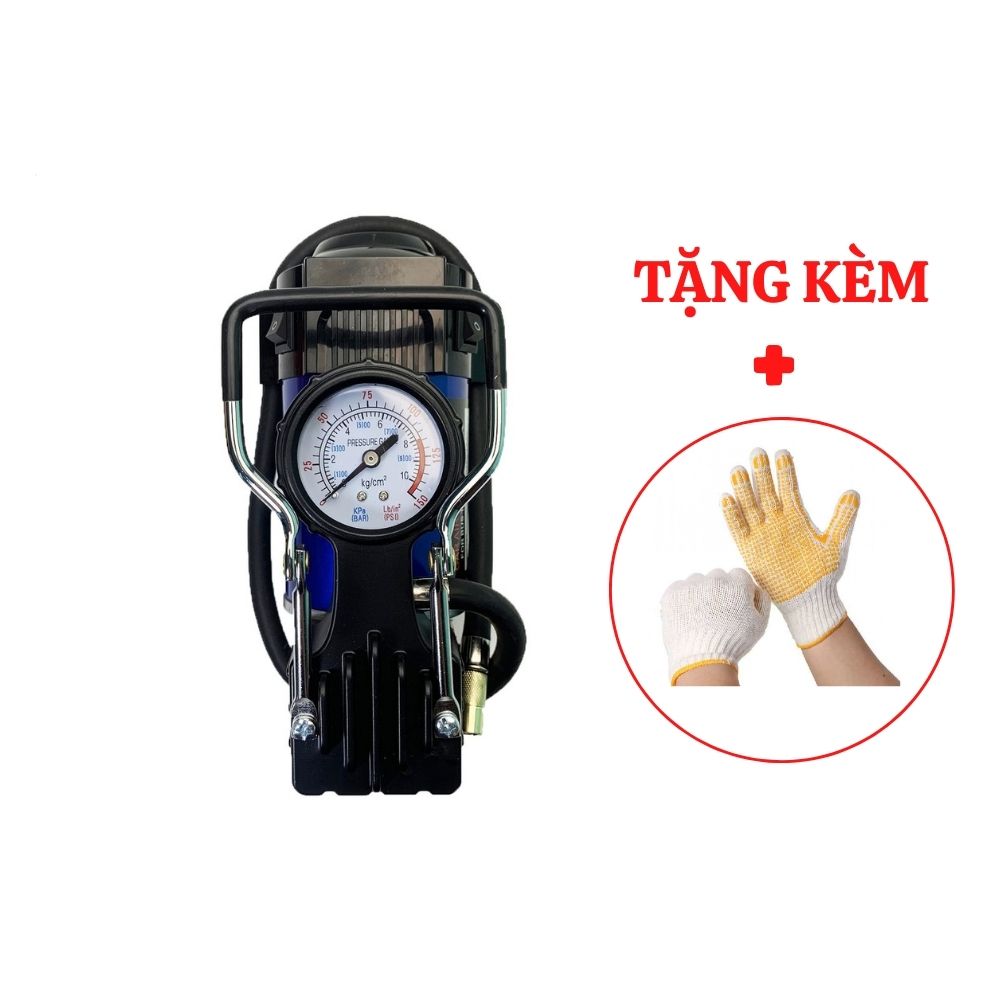 Máy bơm lốp ô tô-xe máy DC12V-120W - Máy bơm xe mini chuyên dụng – Tặng đôi găng tay