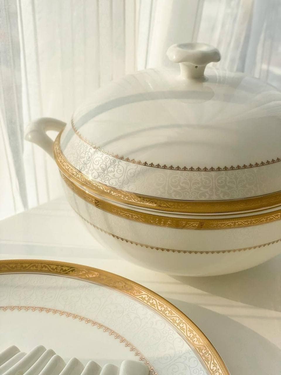 Set bát sứ Imperial 50 món viền vàng siêu sang