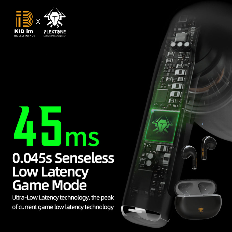 Tai nghe True Wireless PLEXTONE 4Fire Bluetooth5.0, điều khiển cảm ứng, chế độ gaming, hỗ trợ nghe đơn hoặc đôi 2 bên tai với micro HD chống ồn dành cho IOS và Android- Hàng Chính Hãng