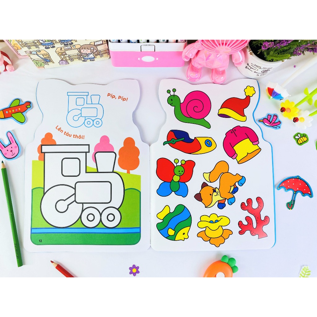 Sách - Bé Dán Hình Và Tô Màu - ndbooks