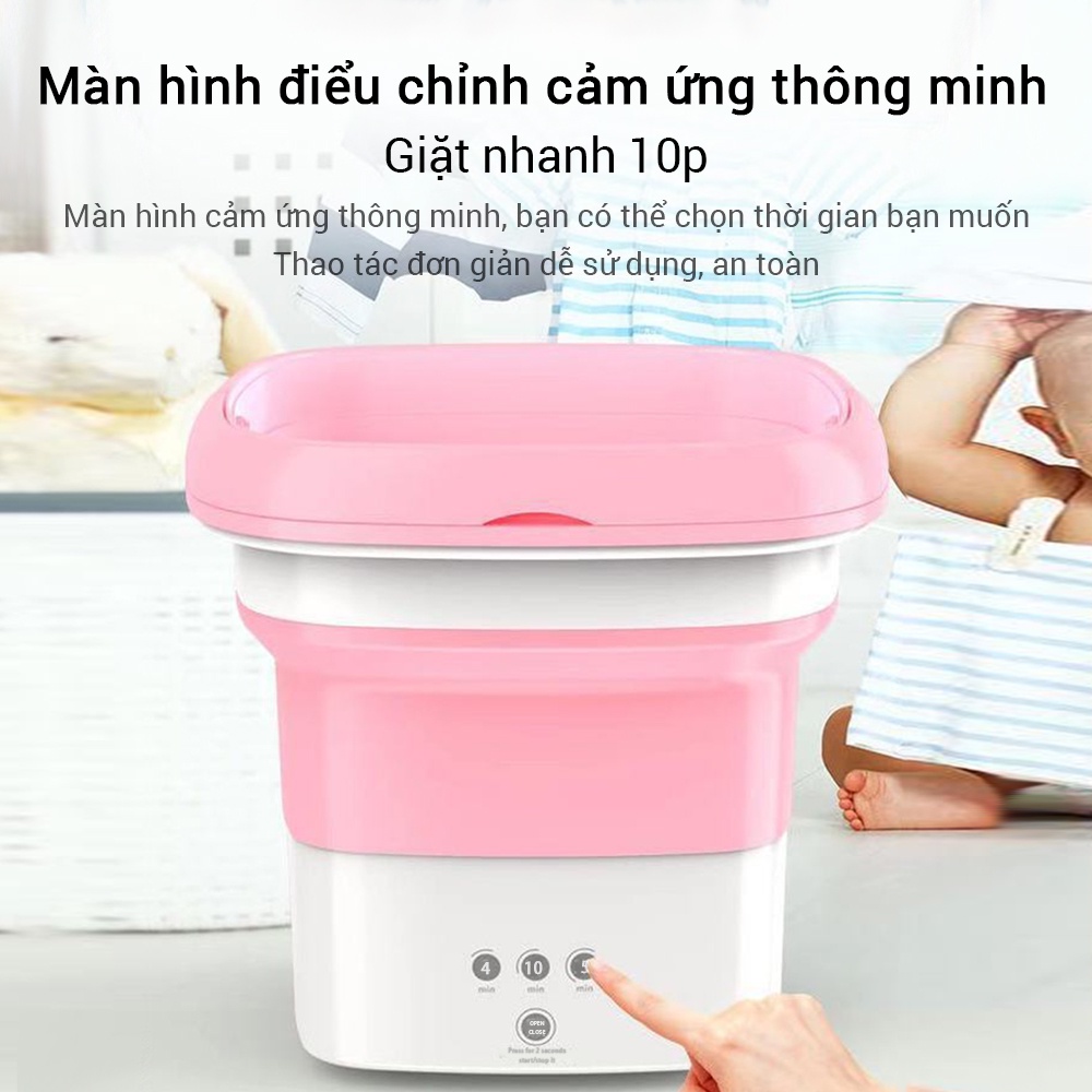 Máy Giặt Mini Cá Nhân, Vắt Khô, Khử Khuẩn Bằng Công Nghệ Blue Ag, Máy Giặt Gấp Gọn Siêu Bền Tiện Lợi Giao Hàng Toàn Quốc