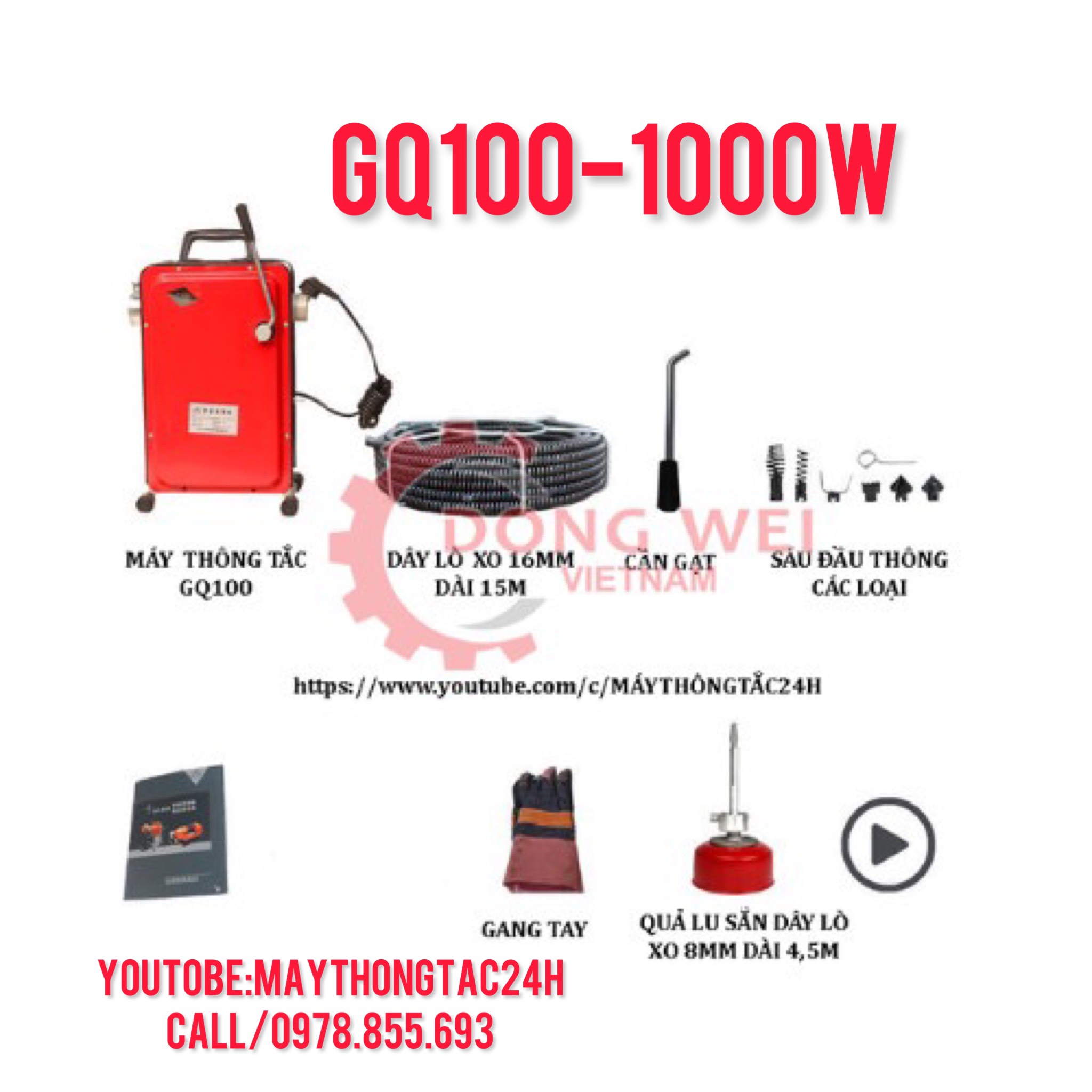 Máy thông cống gq100_công suất 900w
