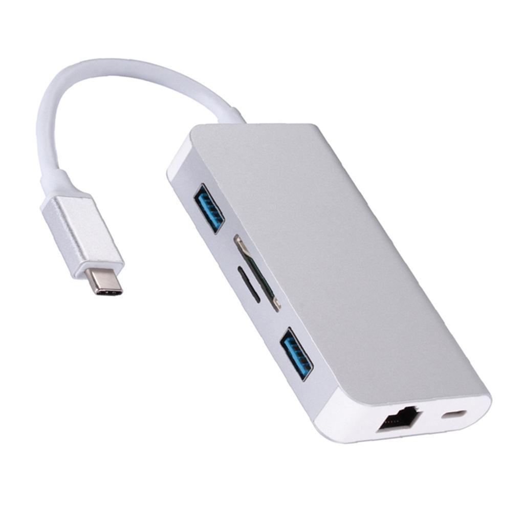 Type C to RJ45 Gigabit Ethernet Adapter USB-C PD TF  Converter Hub