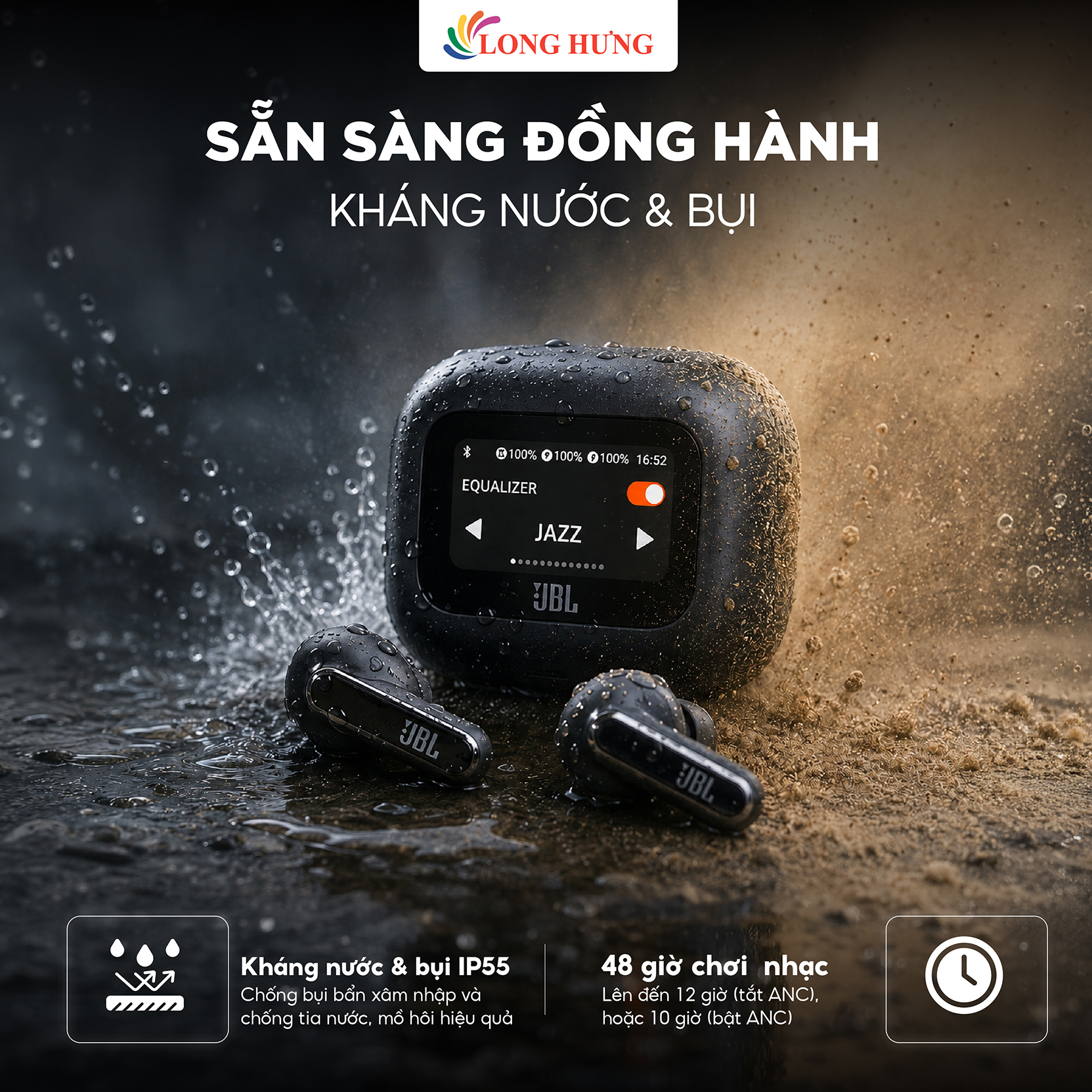 Tai nghe Bluetooth True Wireless JBL Live Beam 3 - Hàng chính hãng