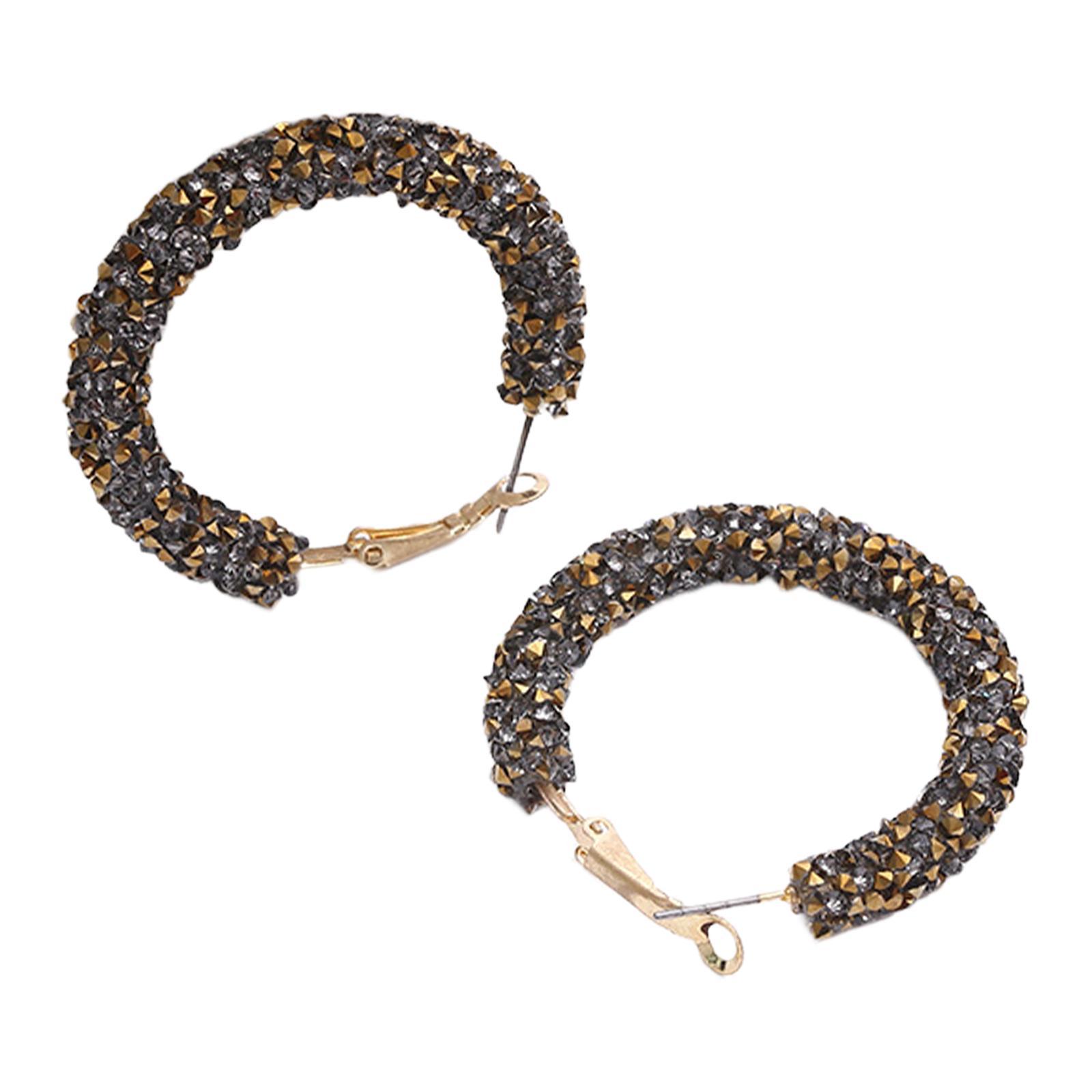 Hoop Earrings Simple Fashion Rhinestone Earrings for Daily Wear Dating Party