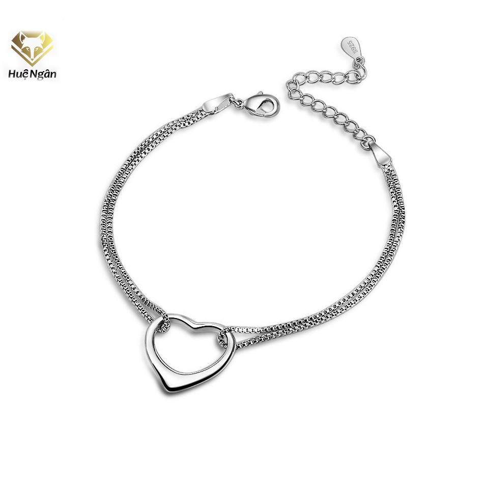 Lắc tay bạc 925 Huệ Ngân - Trái tim tình yêu RYB140078