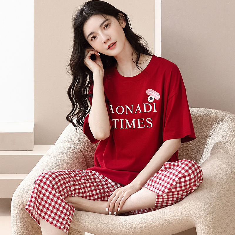 Bộ mặc nhà cotton tay ngắn quần lỡ 6111