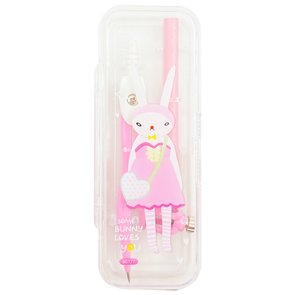 Bộ Compa Đơn 90177 - Mẫu 1 - Màu Hồng
