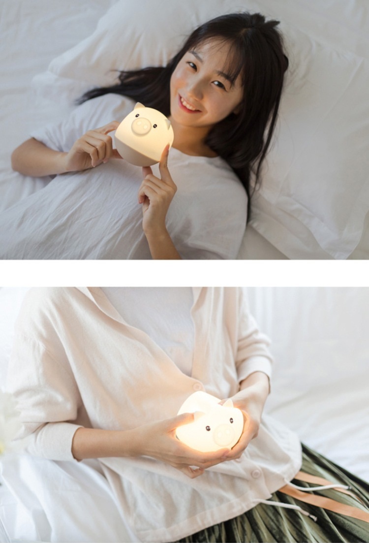 Đèn Ngủ Silicon Hình Con Heo Ngộ Nghĩnh, Siêu Cute
