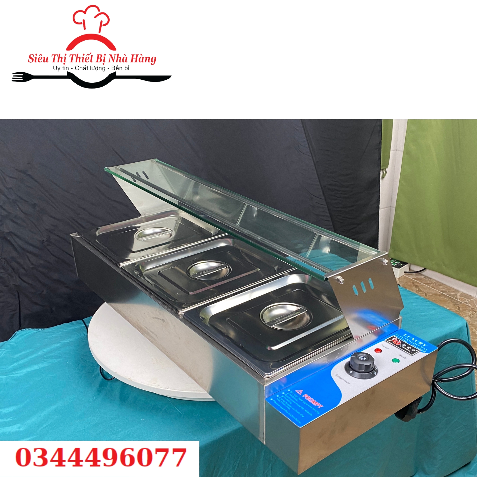 Tủ giữ nóng đồ ăn-tủ giữ nóng bằng hơi nước-tủ hâm cách thủy 3 khay