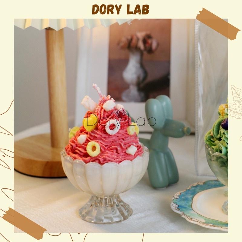 Nến Thơm Ly Kem Lớn Handmade Không Khói, Phụ Kiện Chụp Ảnh, Quà Tặng - Dory Lab