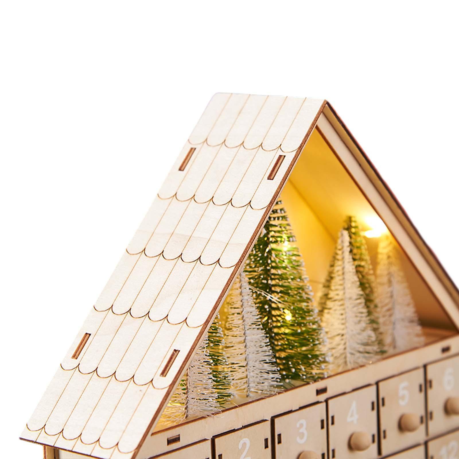 Advent Calendar 24 Day Decoration Wooden Advent Calendar Decoration Christmas for Shop Window