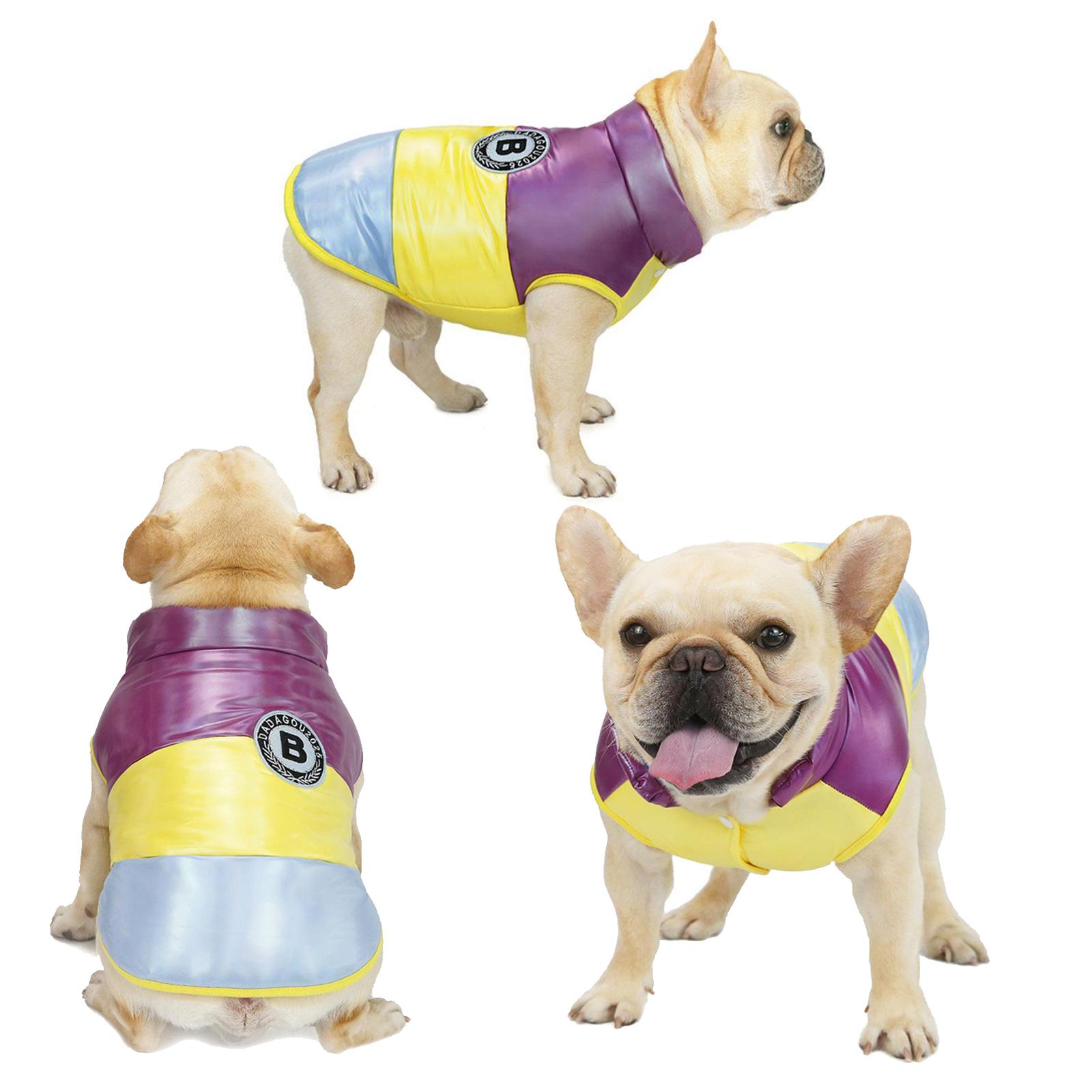 Pet Bulldog Dog Puppy Winter Warm Vest Coat Jacket Clothes Cozy Cold Weather