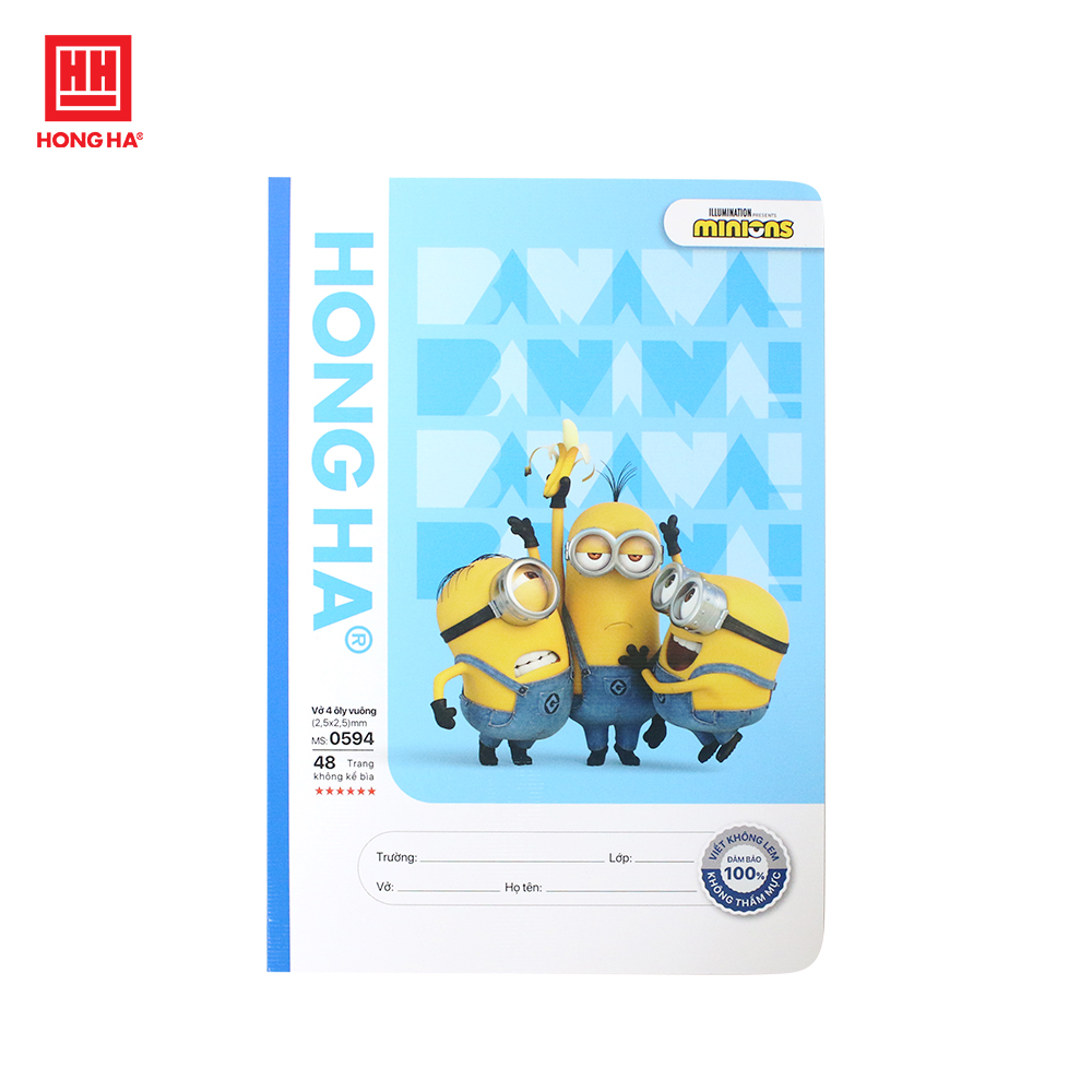 Vở 4 ô ly Hồng Hà School Minions 48 trang - 0594