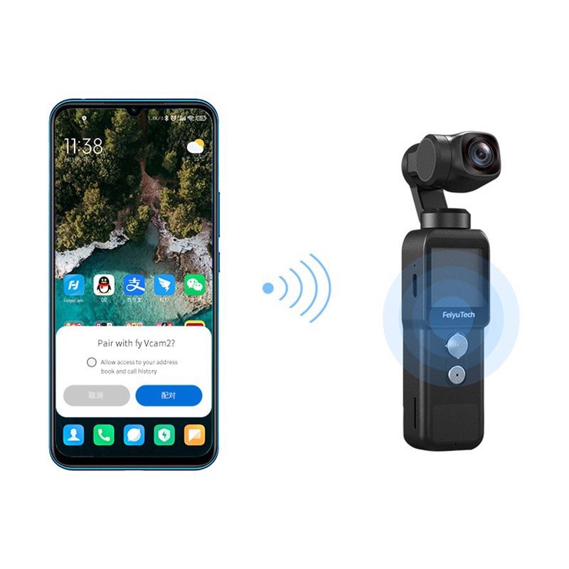 Feiyu Pocket 2 - Camera Action Nhỏ Gọn, Góc Quay Siêu Rộng 130°, Zoom 4x, Quay Video 4K, Theo Dõi Khuôn Mặt - Hàng Chính Hãng