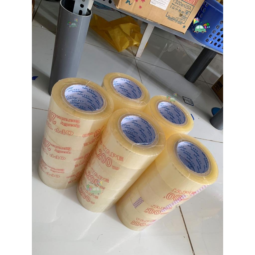 Băng keo trong 5 phân - 200Yard - 6 cuộn/1Cây nặng 1.8Kg và lẻ 1 cuộn 5 phân 299gram