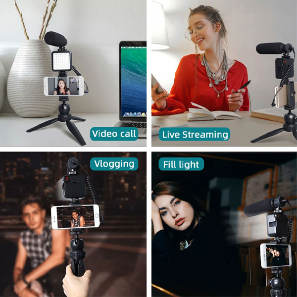 Maono AU-CM11PL – Bộ thiết bị Vlog cho điện thoại bao gồm mic thu âm và đèn LED - Hàng chính hãng