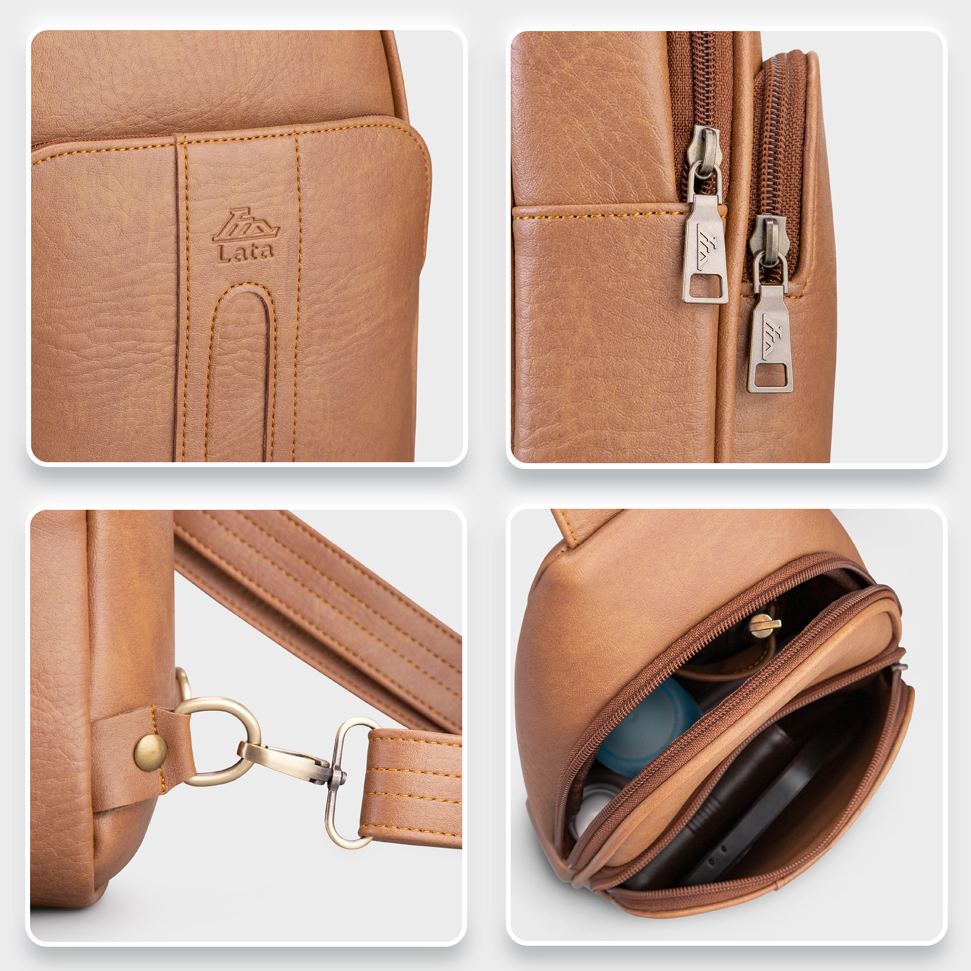 Balo Lata ( Thời trang nam cá tính cở nhỏ - Balo đeo chéo da BALC29 )