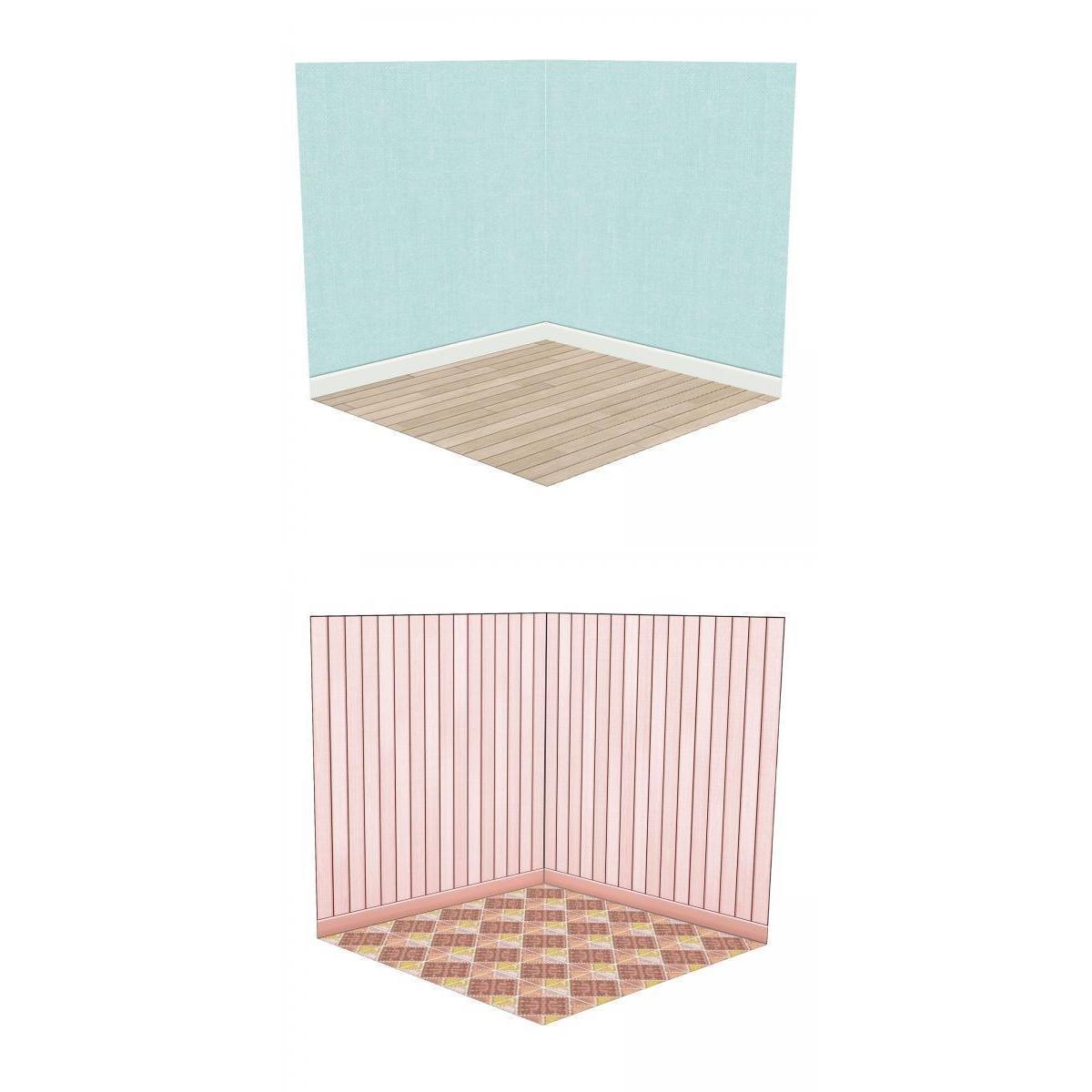 2x 1:12 Dollhouse Display Board Miniature Background Board for Adults Unisex