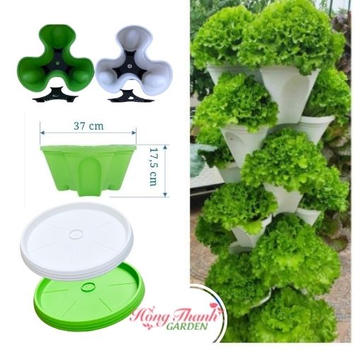 Chậu Tháp Trồng Rau, Trồng Hoa, Tiết Kiệm Diện Tích, Trang Trí Nội Thất, Sân Vườn,Bền Đẹp, Chậu Tam Giác Xếp Tầng, Nhựa Cao Cấp, Tiện Lợi, Tiết Kiệm Không Gian