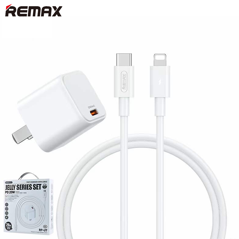 Bộ Sạc Nhanh Remax RP-U7 PD QC 20W Kèm Cáp sạc cho Iphone , Ipad Trắng - Hàng Chính Hãng