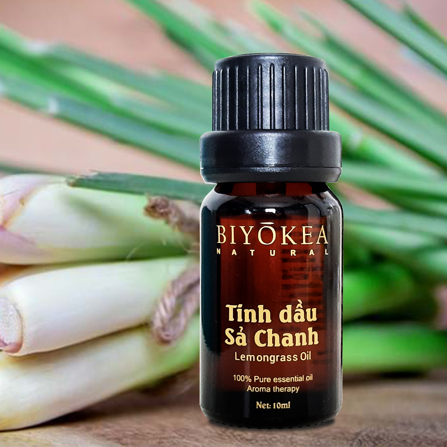 Combo 2 chai tinh dầu Sả chanh thiên nhiên Biyokea xông phòng đuổi muỗi, xông khử mùi dung tích 10ml