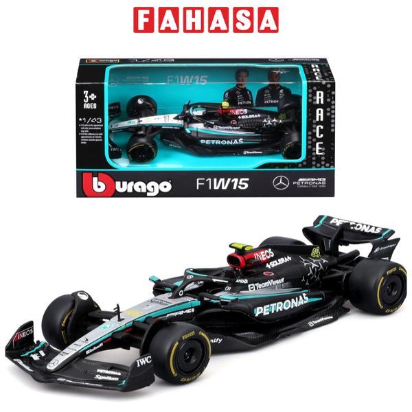 Đồ Chơi Mô Hình Xe Đua F1 Mercedes-AMG - Petronas F1 W15 Team 2024 Tỉ lệ 1:43 - Bburago 44/18-38208