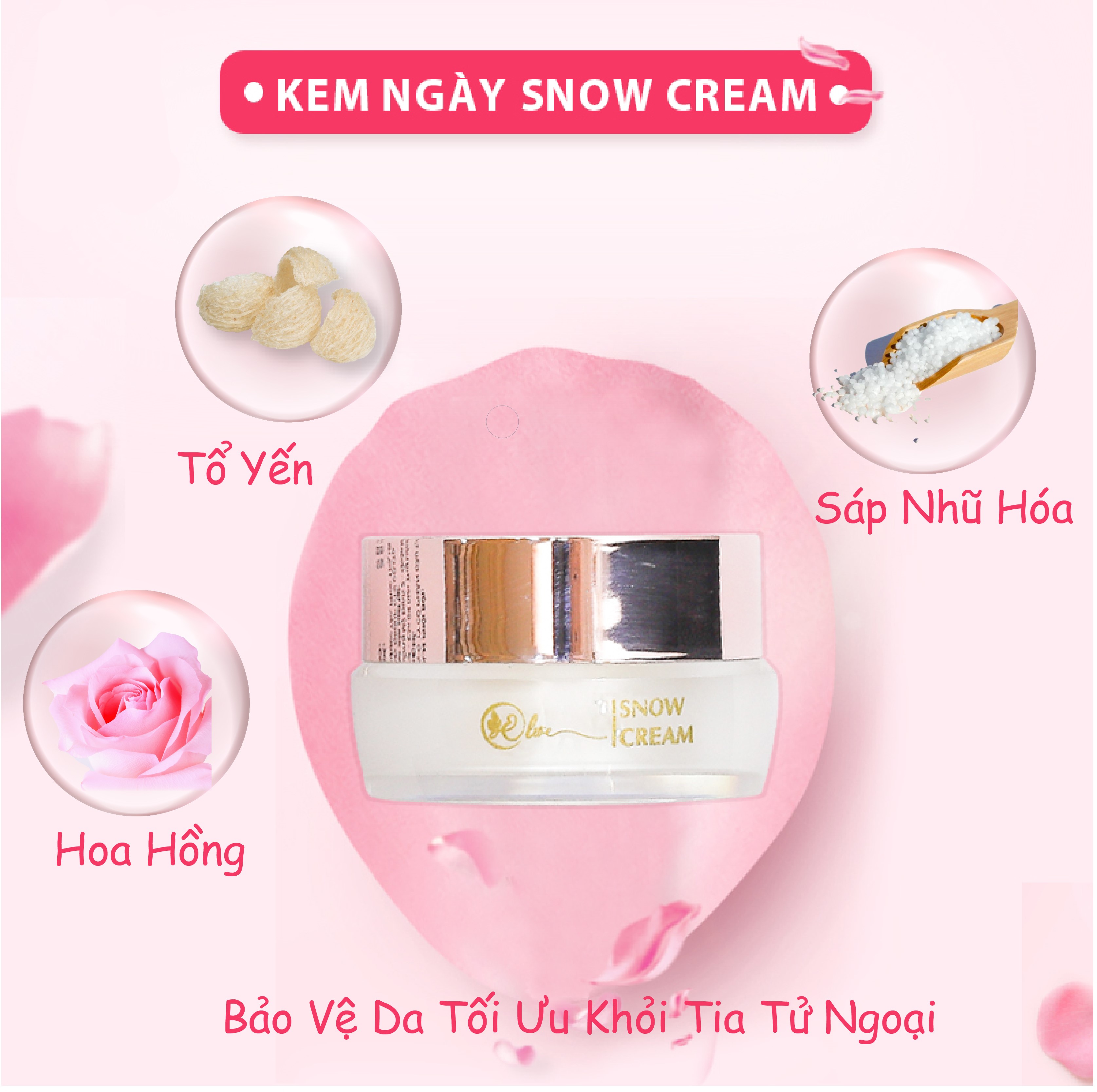 Kem Ngày Elite Snow Cream - 30 Gram - Hàng Chính Hãng - Tinh Chất Dưỡng Trắng - Make Up - Với SPF 55/PA+++ Độ Chống Nắng Cao - Bảo Vệ Da Tối Ưu Khỏi Tia Ngoại Ánh Sáng Mặt Trời.