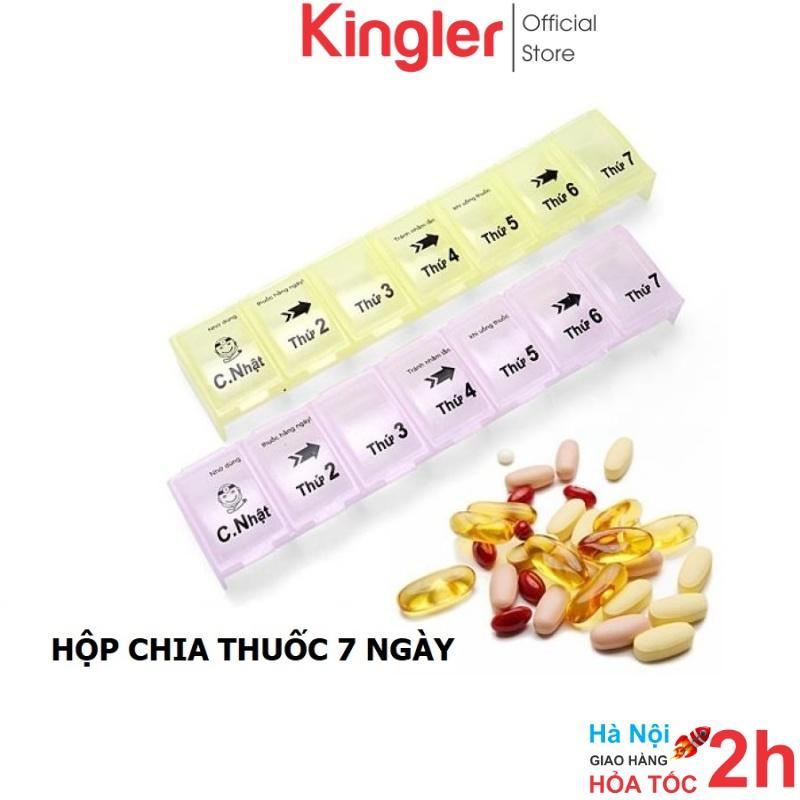 Hộp Nhựa Chia Thuốc Chia 7 Ngày Nhiều Màu, Hộp Đựng Thuốc Cá Nhân Tiện Dụng Khi Mang Đi Du Lịch, Đi Làm - Kingler 7124