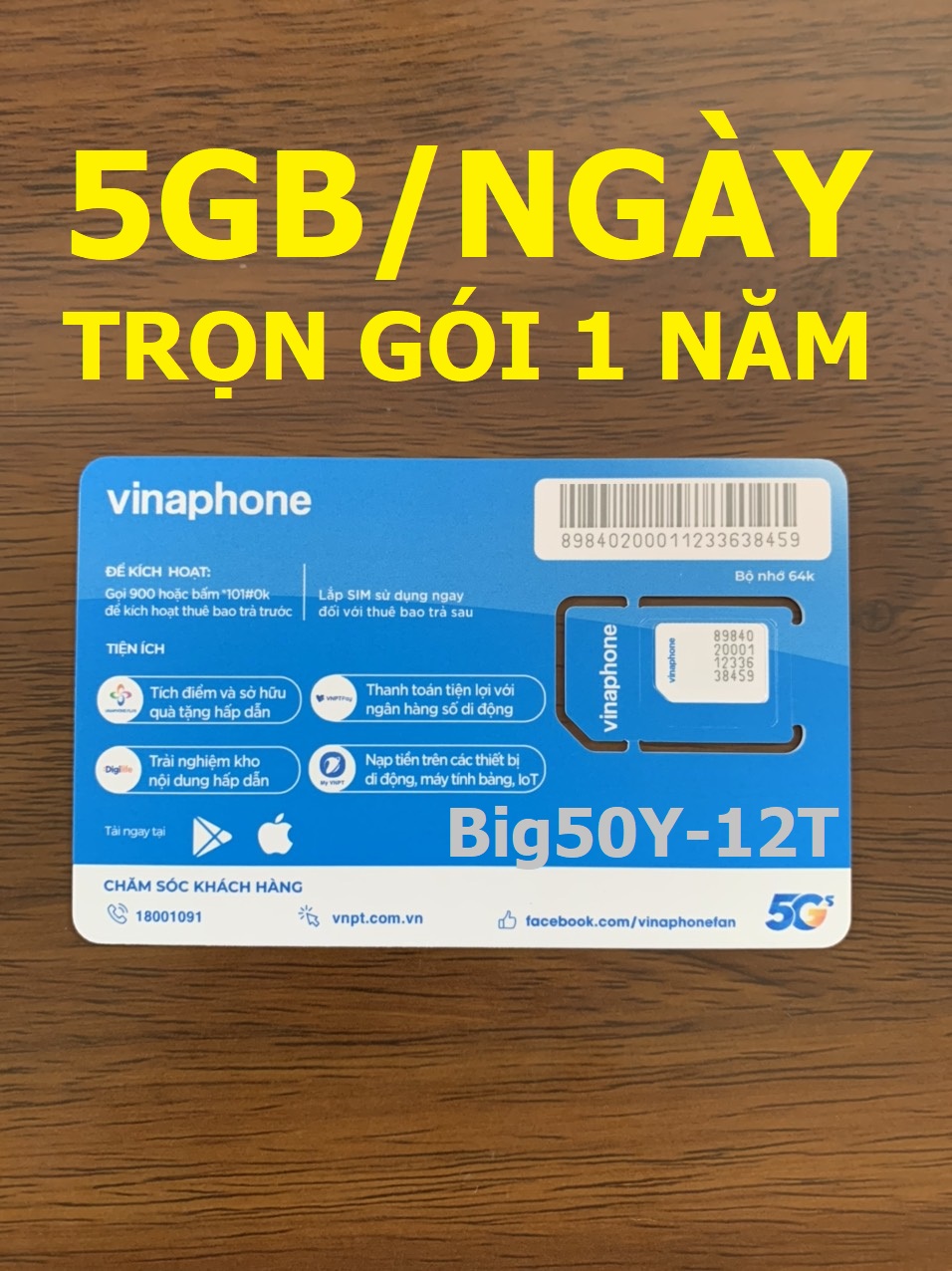 Sim 4G Vinaphone 5GB/NGÀY (Gia hạn 50k/tháng) FREE Toàn bộ Data xem Youtube, Tiktok với tốc độ cao, MAX băng thông, Max dung lượng - Dùng Toàn Quốc - hàng chính hãng