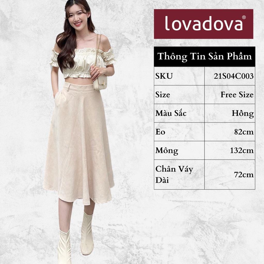 Chân Váy Xòe, Cách Điệu Có Túi, Màu Hồng - Lovadova 21S04C003