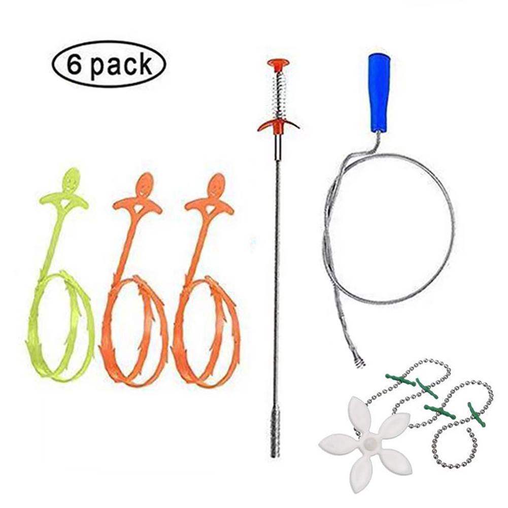 Set 6 Dụng Cụ Lấy Tóc Chống Tắc Cho Bồn Rửa
