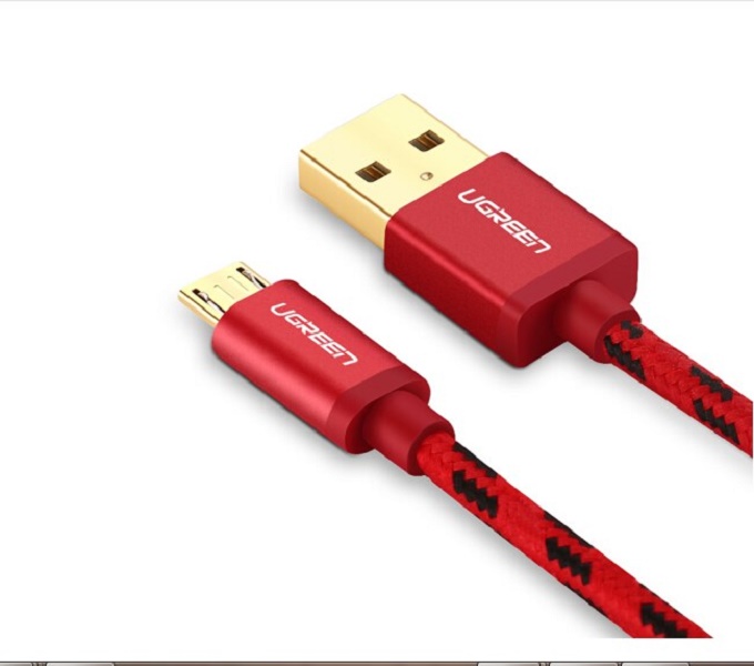 Cáp sạc và truyền dữ liệu Micro USB sang USB 2.0 vải dù bọc nilon bền đẹp dài 0.5m UGREEN 40456 - Hàng chính hãng