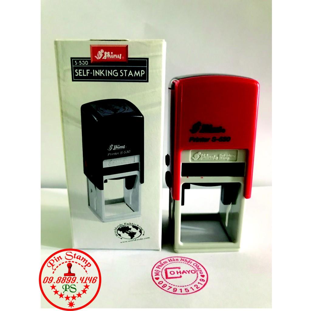 Con Dấu Vuông Logo cho shop - Khắc Dâu Chất Lượng Cao Thương Hiệu Shiny