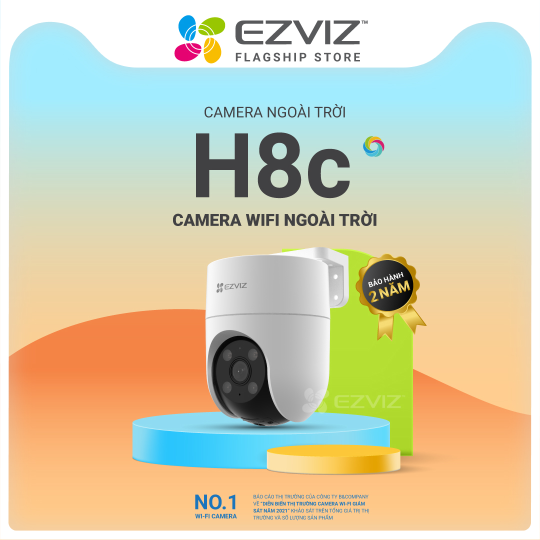 Camera IP WiFi EZVIZ H8c bản 2MP quay quét ngoài trời - hàng chính hãng