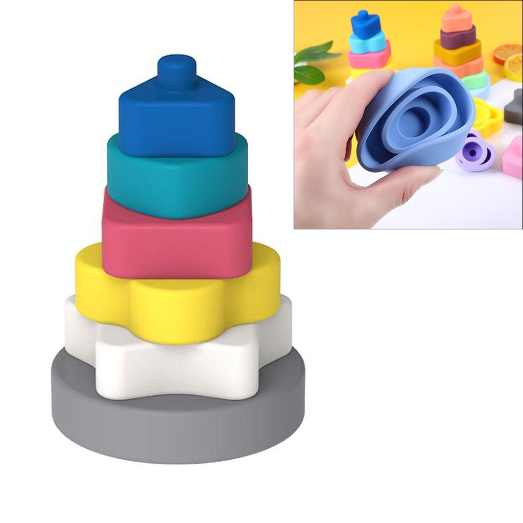 Montessori Toy Stacking Toys Silicone Educational Building Blocks Style 1