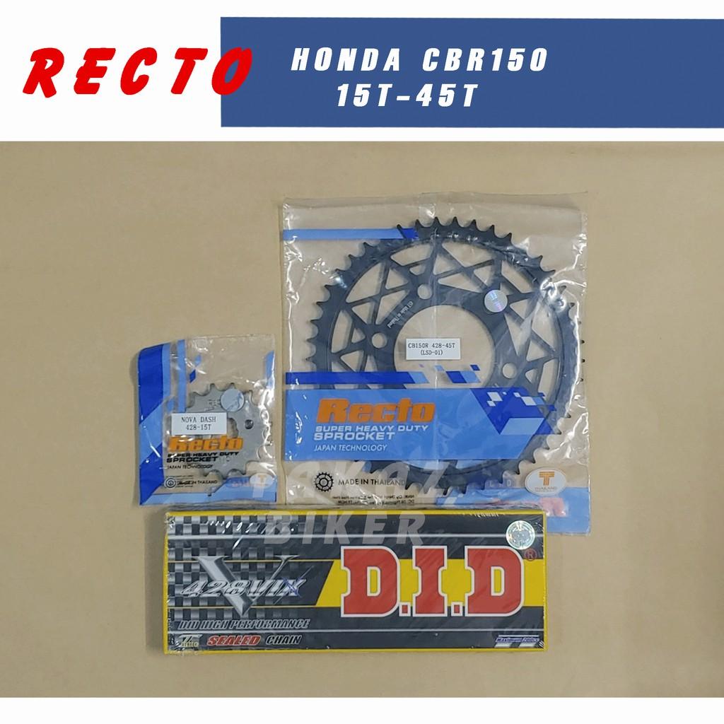 B3 Nhông Sên Dĩa 15T x 45T Recto xe Honda CBR 150 2018 Sên VIX Phốt Cao Su PKN