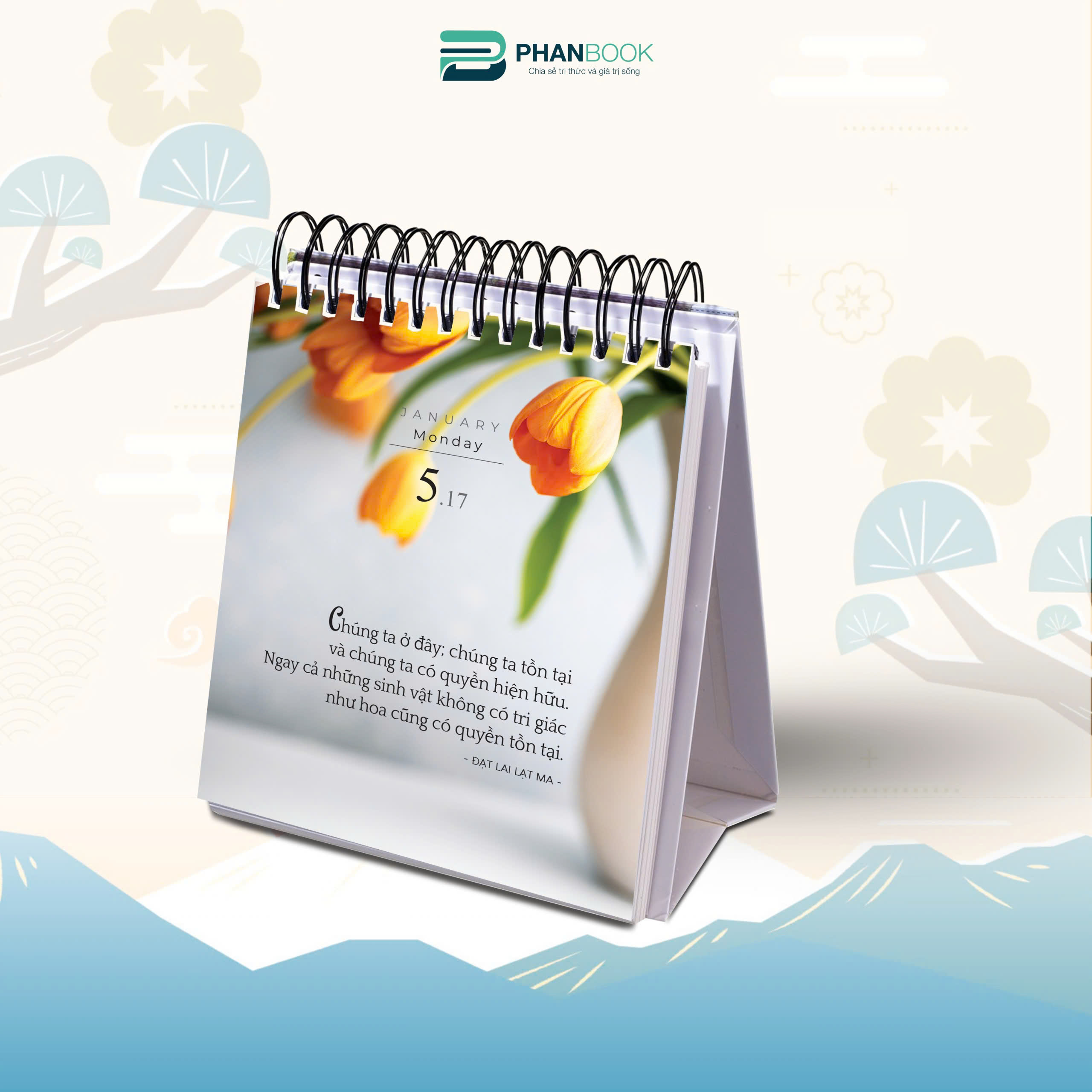 Lịch Bàn 2026 - 365 Ngày Vườn Tâm Tỉnh Thức - Đạt Lai Lạt Ma