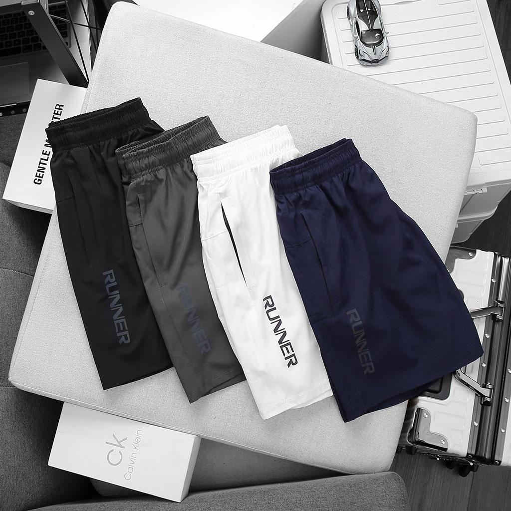 Quần Short Nam Gym-Chạy Bộ RUNNER G525, Vải Dù Gió 2 Lớp Xịn Xò, 3 Túi Khóa Kéo - GUGOSTAR