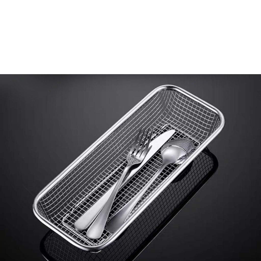 Set 3 rổ chữ nhật inox 304 thoát nước chống gỉ sét