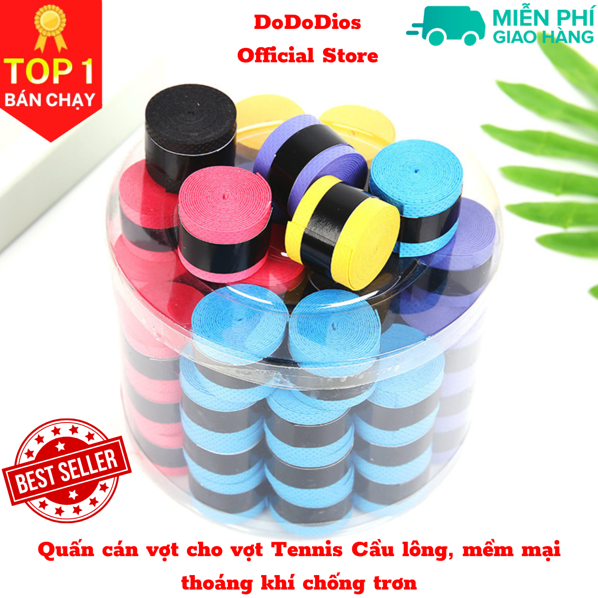 Quấn cán vợt cầu lông, quần cán vợt tennis dododios cho vợt Tennis Cầu lông, mềm mại thoáng khí chống trơn thoát mồ hôi, độ bám cao - dây quấn cán vợt cầu lông, dây quấn cán vợt tennis Hàng Chính Hãng